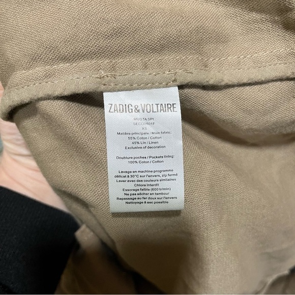 Zadig & Voltaire Men’s Tan Linen Blend Trench Style Coat - Picture 10 of 13